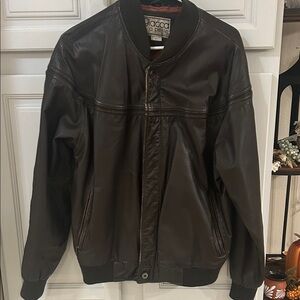 Giacca Men's Dark Brown Leather Bomber Jacket